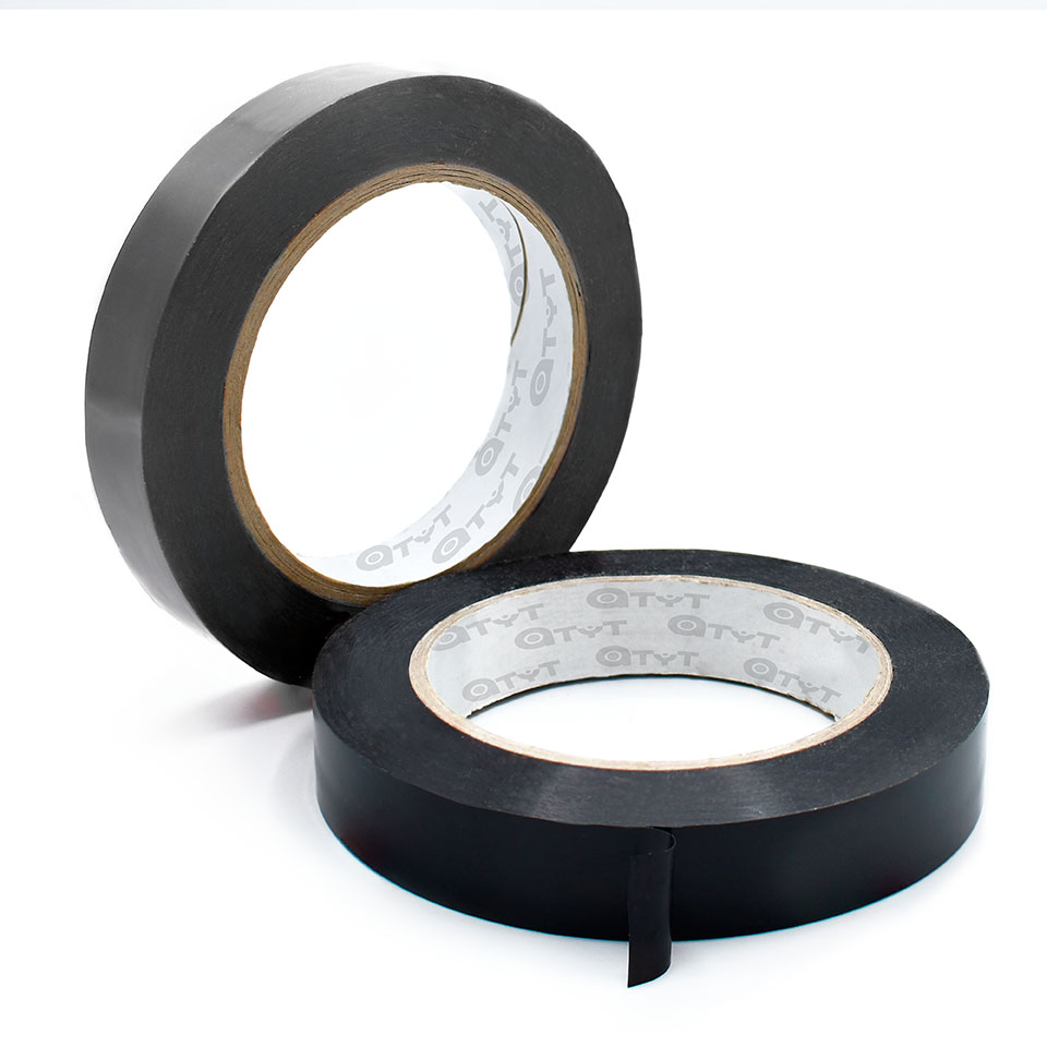 Ruban adhésif PP noir pour cerclage, 80 µm